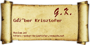 Góber Krisztofer névjegykártya